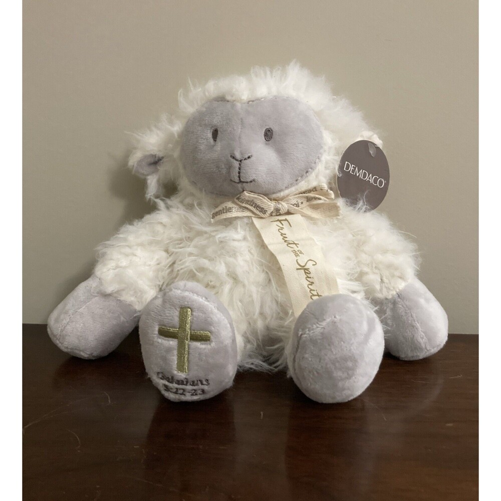 NEW Demdaco Plush Fruit of the Spirit Lamb Sheep White Stuffed Galatians 10"